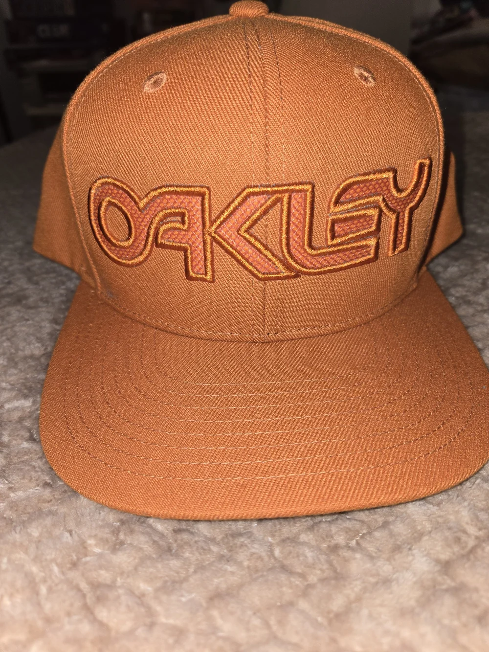 Oakley Ginger Orange B1B Flat Bill Snapback Hat NWT